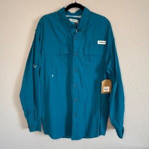 Magellan Mens Large Fish Gear Laguna Madre Shirt Deep Lagoon Gorpcore Wicking‎